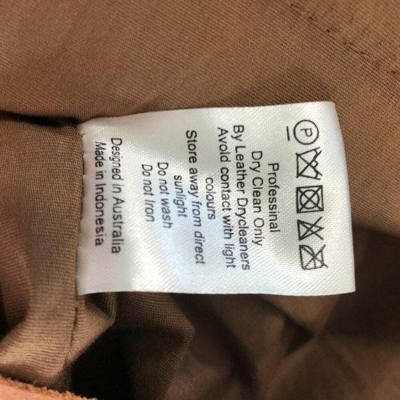 Aje Oritiz Mini Skirt Brown Tan Reptile Snake Leather Size 10 Snakeskin - Picture 9 of 9